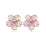 Cherry Blossom Opal Stud EarringsEarringsPink Fire Opal/Rose Quartz