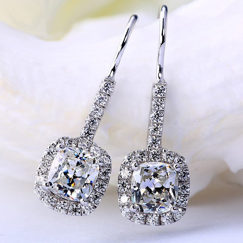 Dazzling Elegant Diamond Drop Earrings - 925 Sterling SilverEarrings