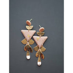 Fall Winter Polymer Clay Elegant Classic Unique Long Drop EarringsEarringspink