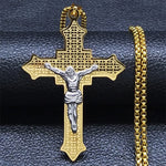 WWJD Cross Christian Prayer Necklace - ( Stainless Steel Gold )Necklace