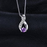 Infinity Genuine Natural Amethyst Pendant Necklace - 925 Sterling SilverNecklace
