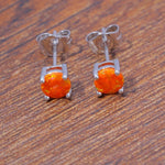 Orange Fire Opal Round Shape Stud EarringsEarrings