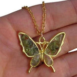 Whimsical Peridot Crystal Butterfly NecklaceNecklace