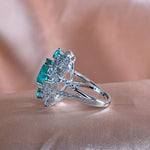 Queen Style Emerald Ring - 925 Sterling SilverRing