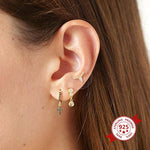 Ear Needle Stud Earrings - 925 Sterling SilverEarrings