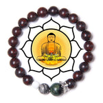 Buddhism Lotus Bloodstone Charm BraceletBracelet