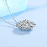 Sunflower Halo Diamond Necklace - 925 Sterling SilverNecklace