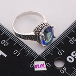 Lovely Rainbow CZ Sapphire Ring - 925 Sterling SilverRing