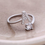 Initial Letter Alphabet A-Z Ring - 925 Sterling SilverRing