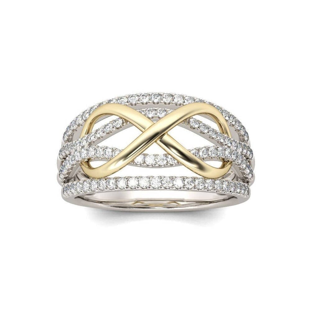 Shining Bowknot Infinity Love Ring - 925 Sterling SilverRing