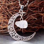 Natural Healing Crystal Moon Pendant NecklaceNecklaceStone of Heaven