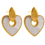 Elegant Natural Shell Heart Stainless Steel Stylish Delicate EarringsEarrings