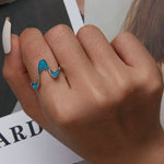 Ocean Series Blue Opal Geometric Ring - 925 Sterling SilverRing