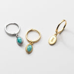 Charm Turquoise Hoop Earrings - 925 Sterling SilverEarrings