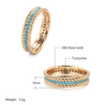 Stackable Turquoise Finger Ring - 585 Rose GoldRing