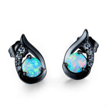 New Unique Silver Color/Black/Rose Gold Mystic White Fire Opal Stud EarringsEarringsBlack Gold