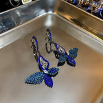Luxurious Elegant Crystal Butterfly Hoop EarringsEarrings