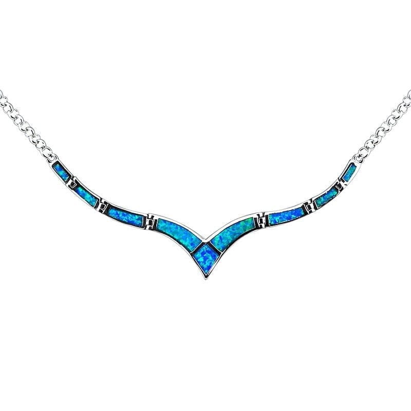 Charm Unique Design Blue Fire Opal NecklaceNecklace