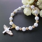 Exquisite Angel Cross Rosary WWJD Beads BraceletsBraceletA