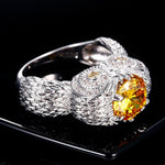 Owl Charm Citrine Ring - 925 Sterling Silver