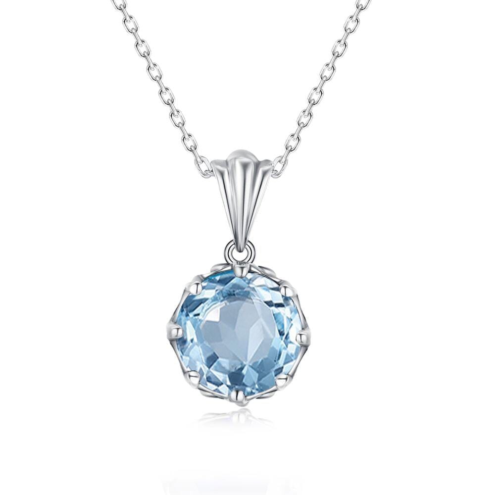 Natural Raw Stone Aquamarine Pendant Without Necklace - 925 Sterling SilverPendantAquamarine