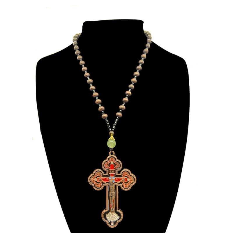 Crucifix Wood Cross WWJD NecklaceNecklaceRed Copper17.72 inches