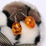 Vintage Amber Stone Dangling EarringsEarringsYellow