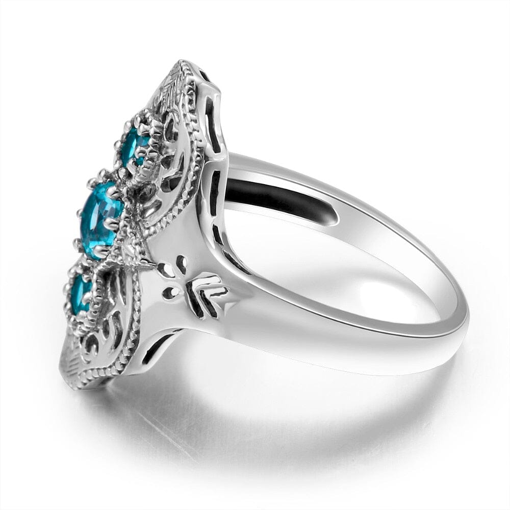Personalized Turkish Aquamarine Ring - 925 Sterling SilverRing