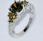 Peridot White Gold Filled Olive Green RingRing