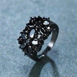 Black Onyx Flower Promise RingRing9