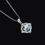 Diamond Windmill Pendant Necklace - 925 Sterling SilverNecklace1 Carat White Gold