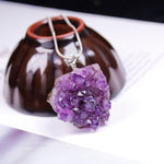 Raw Amethyst Cluster Pendant NecklaceNecklace