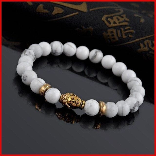 White Turquoise Buddhist Meditation Beads BraceletBracelet
