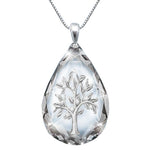 Transparent Crystal Waterdrop Shape Life Tree Pendant NecklacePendantSV