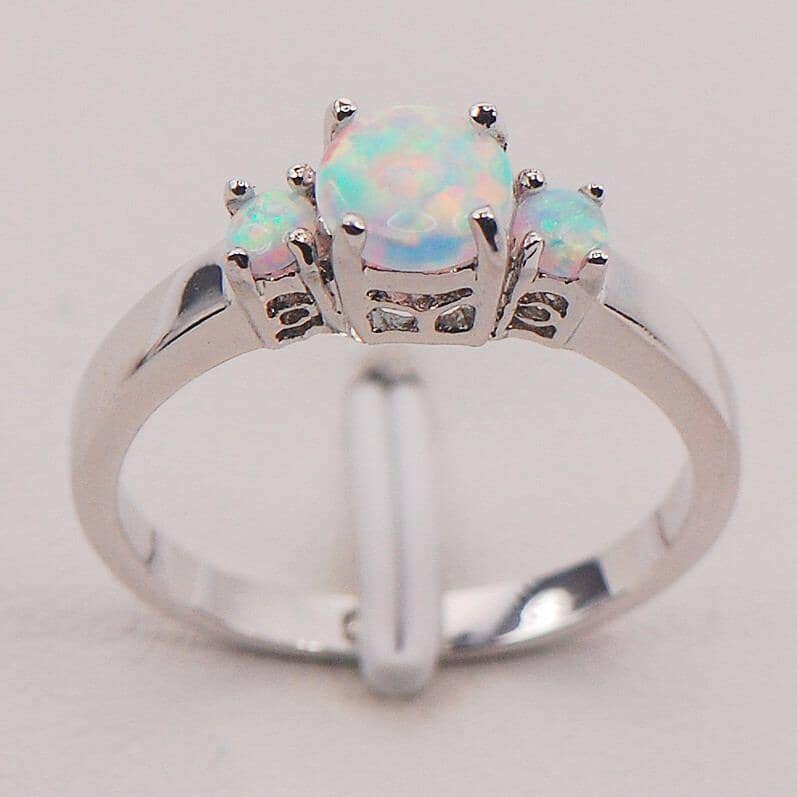 White Fire Australian Opal RingRing