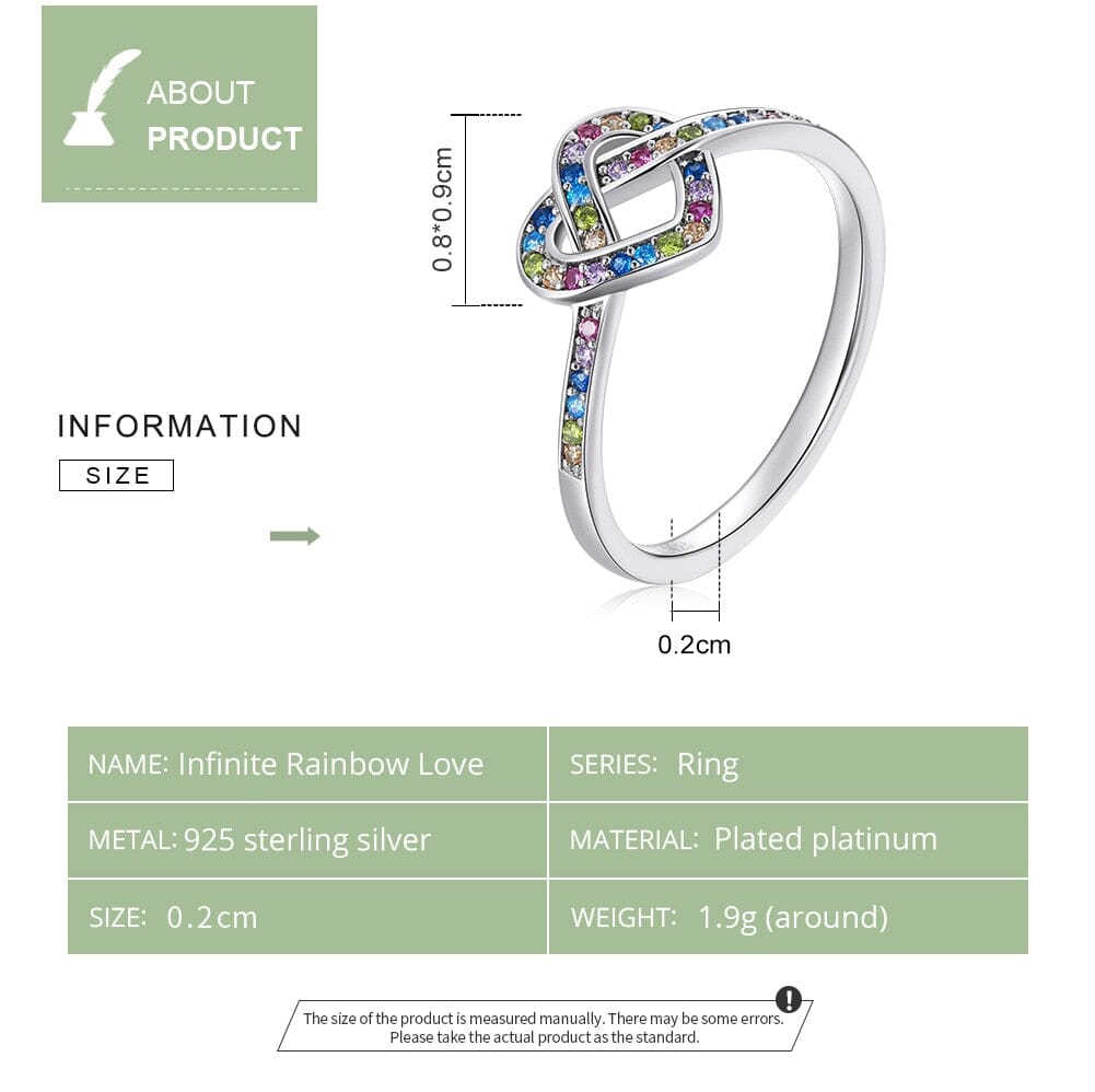 Infinite Rainbow Zirconium Love Ring - 925 Sterling SilverRing