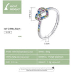 Infinite Rainbow Zirconium Love Ring - 925 Sterling SilverRing