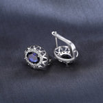 Fashion Statement Oval-Cut Created Sapphire Hoop Earrings - 925 Sterling SilverEarrings