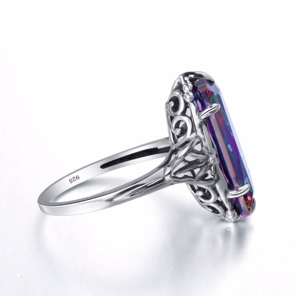 Mystic Topaz Crystal Ring - 925 Sterling SilverRing