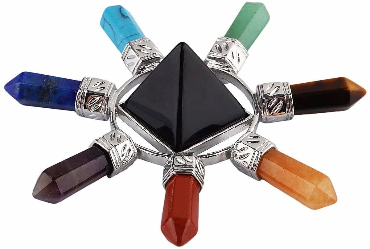 Pyramid Crystal Energy Generator Reiki (Shipping to US only)Healing CrystalBlack Obsidian (7 Chakra Points)