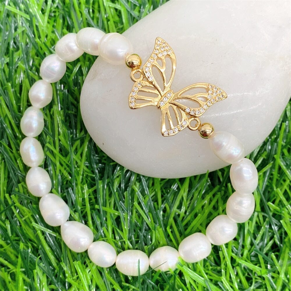 Simple Style Boho Virgin Mary Natural Freshwater Pearl Beaded Handmade WWJD BraceletBracelettype 1117cm