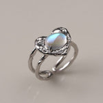 Blue Heart Moonstone Ring - 925 Sterling SilverRing