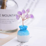 Natural Amethyst Lucky Tree OrnamentHome DecorBlue