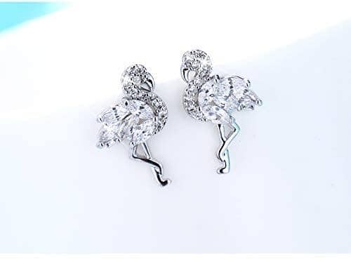 Flamingo Diamond Stud Earrings - 925 Sterling SilverEarrings