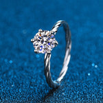 Twisted Vine Diamond Ring - 925 Sterling SilverRings