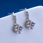 Diamond Dangle Ear Hook Earrings - 925 Sterling SilverEarrings
