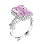 Unique Rectangle Amethyst Stone RingRing5Pink Crystal F