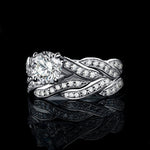 Love Knot Diamond Promise Ring Set - 925 Sterling SilverRing