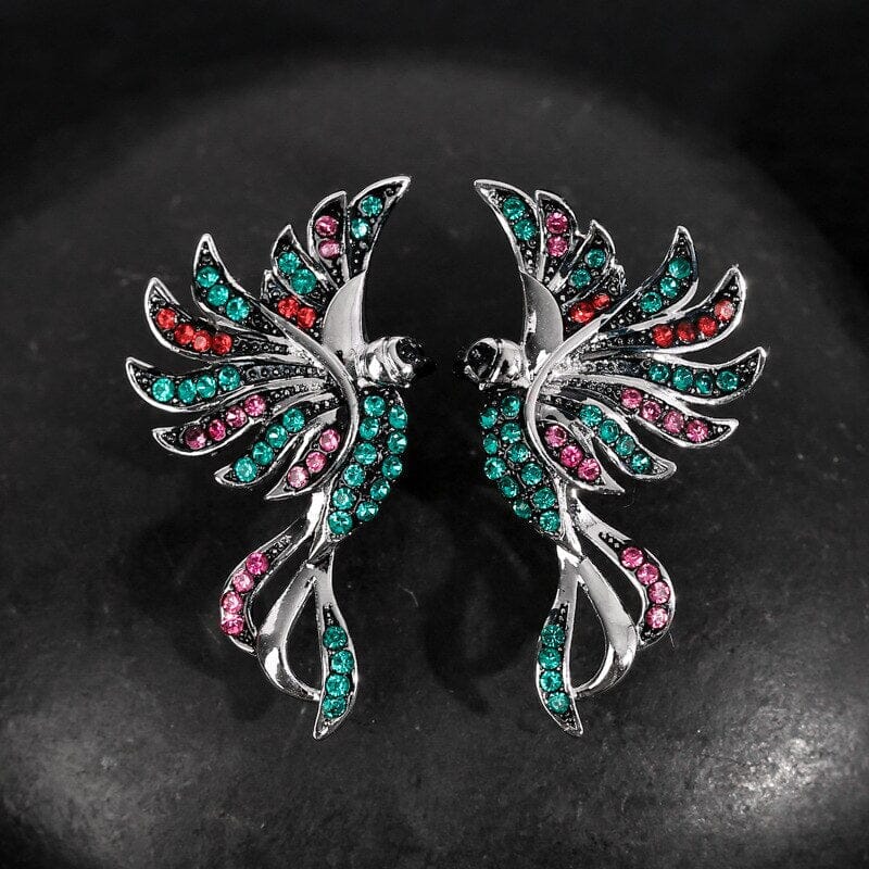 Luxury Colorful Crystal Hummingbird EarringsEarrings