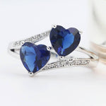 Blue Sapphire Heart Silver RingRing